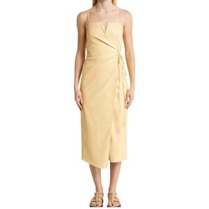 Nanushka Anubi Margarine Faux Leather
Wrap Midi Dress Sleeveless Size M NWT